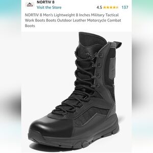 sz 8 full grain leather military combat motorcycle boots